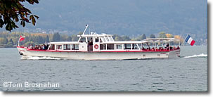 Cruise boat on Lac d'Annecy, France