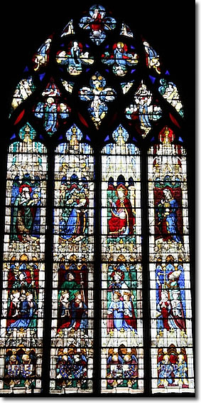 Gothic stained glass window, Chartres Cathedral, France