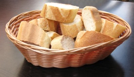 Basket of fresh French bread