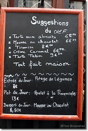Restaurant Ardoise (blackboard), Paris, France