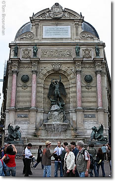 Fountain in Place St-Michel, Paris, France