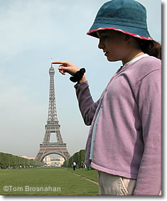 Kid at Eiffel Tower, Paris, France