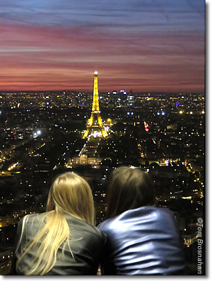 View of the Eiffel Tower from Tour Montparnasse, Paris, France
