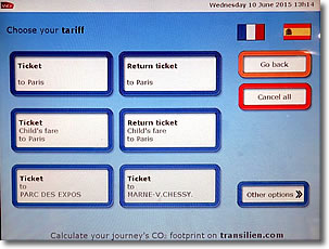 Train ticket machine screen 2