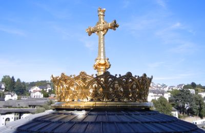 Crown on the basilica, Lourdes, France