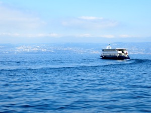 Boat on Lac Leman, Evian, France
