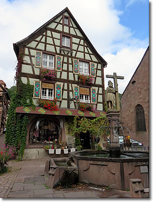 Fountain square, Kaysersberg, Alsace, France