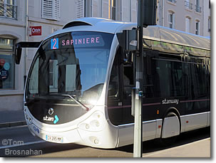 Modern city bus, Nancy, Lorraine, France