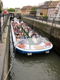 Boat in lock, Strasbourg