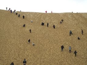 Climbing the Dune du Pilat, Arcachon, France