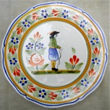 Quimper hand painted plate, Brittany, France
