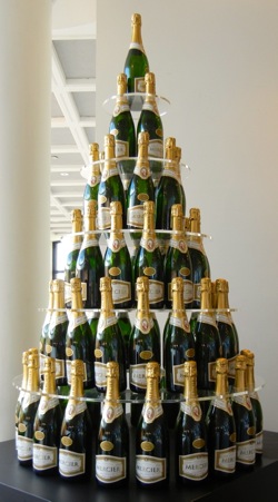 Champagne bottles, Epernay, France