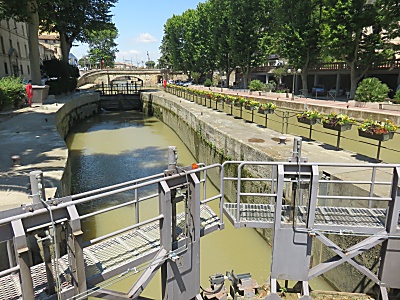 Canal in Narbonne, France.