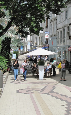 Sidewalk cafe in Blois, Loire Valley, France