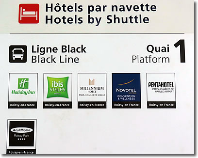 Black Line hotel shuttle, CDG Airport, Paris