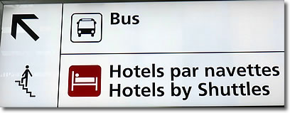 Hotels by Shuttles sign, Aéroport Paris-Charles de Gaulle