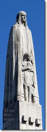 Statue of Sainte-Geneviève by Paul Landowski on the Pont de la Tournelle, Paris, France