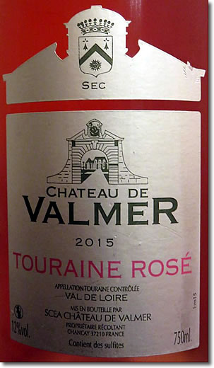 Château de Valmer wine label, Chançay, France