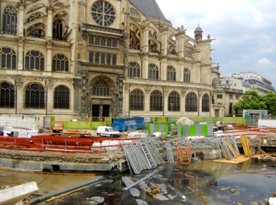 St-Eustache Church, with Halles construction, Paris