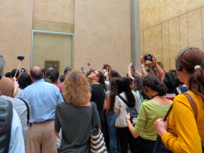 Mona Lisa with selfies, Louvre, Paris