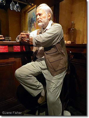 Wax effigy of Ernest Hemingway in Musée Grévin, Paris, France