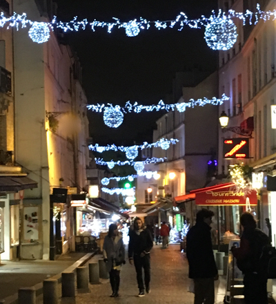 Christmas lights, Rue Mouffetard