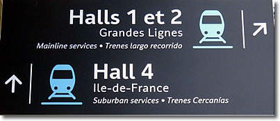 Hall directional sign, Gare Montparnasse, Paris, France