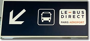 Le Bus Direct sign, Paris Airports