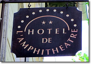 Hotel de l'Amphithéâtre sign, Arles, Provence, France