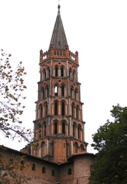 Octagonal belltower of Basilica St-Sernin, Toulouse, France