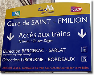 Train sign, Saint-Émilion, France