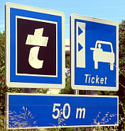 Toll gates sign in France